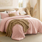 Bedsure Queen Comforter Set Prewashed Soft Bedding Set 3Pcs Cream 90"x90"