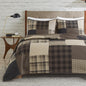 Woolrich Quilt Set Queen, Southwestern Aztec Bedding, Reversible Lightweight Bedspread, Oversized Rustic Cabin Quilt Set, Western Farmhouse Bedding with Matching Shams, Black