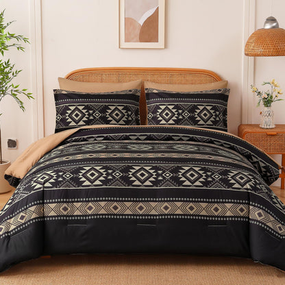 Anibedding Brown Full Size Comforter Set, 7 Pieces Boho Western Bedding Set
