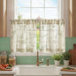 jinchan Floral Linen Kitchen Tier Curtains, 24 Inch, 2 Panels, Green