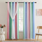 XiDi Blackout Curtains for Girls Bedroom Decor Pink Kids Rainbow Curtains