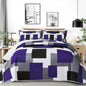 Tyrot 3 Piece Black Grey Quilt Full/Queen Size Black White Gray Bedding Set