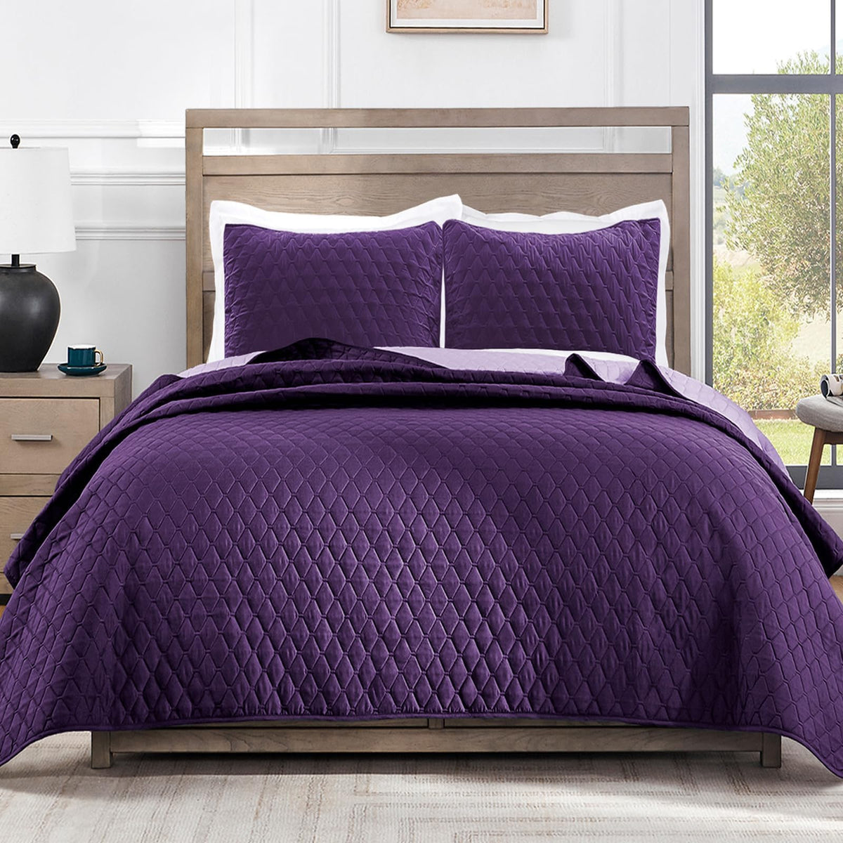 Exclusivo Mezcla Reversible Full Queen Quilt Bedding Set, Grey