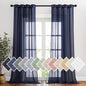 NICETOWN Semi Sheer Linen Ivory Curtains for Bedroom, W52xL84, 2 Panels