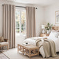 Topfinel Cream Linen Blackout Curtains 84 Inch Long for Bedroom Living Room, Ivory Pinch Pleat Back Tab Full Blackout Drapes Farmhouse Boho Curtains for Window, White Neutral Curtains 52" X 84" 7 FT