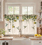 Miss Adola 36 Inch Length Kitchen Tier Curtains Pumpkin Leaf Cafe Curtains