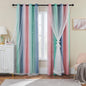 XiDi Blackout Curtains for Girls Bedroom Decor Pink Kids Rainbow Curtains