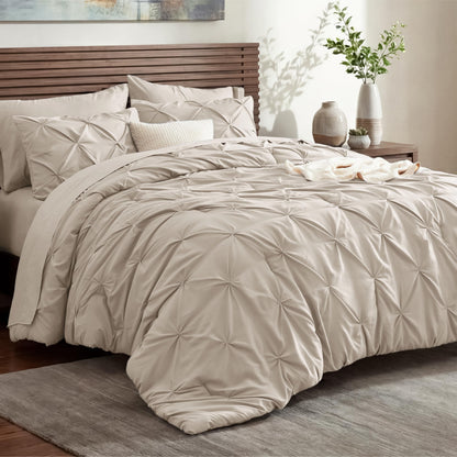 Bedsure 7-Piece King Size Comforter Set & Sheets, Olive Green King Bedding