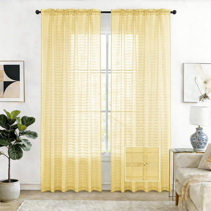 SpaceDresser Sheer Voile Curtains for Living Room 84 Inch Long 2 Panels