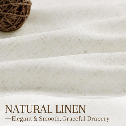 Nanspring Linen Kitchen Window Curtains Over Sink for Cafe 36x36 Inch Cream