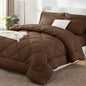 CozyLux Queen Comforter Set 88"x88" Dark Grey - 7 Piece Bed in a Bag