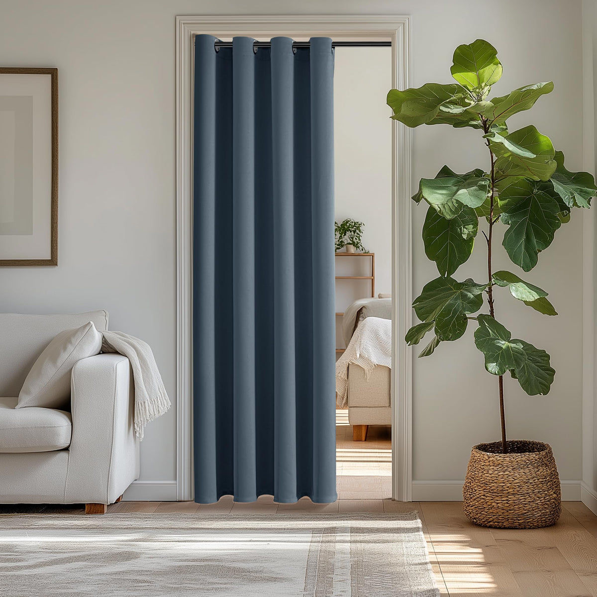 ChrisDowa Blackout Curtains Door Curtain for Doorway Privacy Closet Drapes