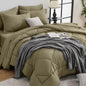 HEVUMYI 7-Piece Full Comforter Set, Dark Grey Bed in a Bag
