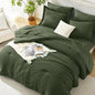 HIMEET Queen Comforter Set, 7-Piece Seersucker Bed in a Bag, Beige