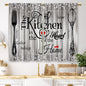 Teal Farmhouse Daisy Kitchen Curtains Wooden Flower Small Short Cafe Window Curtains Rustic Floral Butterfly Country Bathroom Drapes Treatment Tier Curtains 2 Panels (27.5x39 Inch)