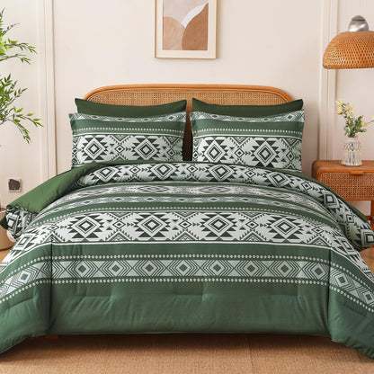 Anibedding Brown Full Size Comforter Set, 7 Pieces Boho Western Bedding Set