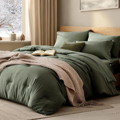 Full Size Comforter Sets-7 Pieces Ultra Soft Bed in a Bag Full Bedding Sets