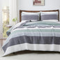 Andency Queen Quilt Bedding Set Sage Green, 3 Pieces Striped Bedspreads