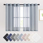 NICETOWN Semi Sheer Linen Ivory Curtains for Bedroom, W52xL84, 2 Panels