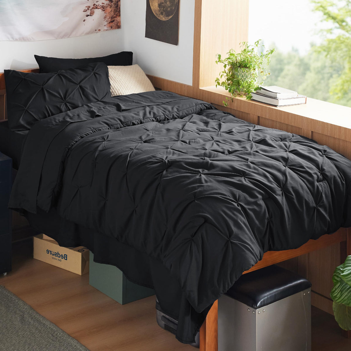 Bedsure 7-Piece King Size Comforter Set & Sheets, Grey King Bedding