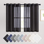 NICETOWN Semi Sheer Linen Ivory Curtains for Bedroom, W52xL84, 2 Panels