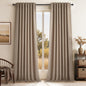 Topfinel Cream Linen Blackout Curtains 84 Inch Long for Bedroom Living Room, Ivory Pinch Pleat Back Tab Full Blackout Drapes Farmhouse Boho Curtains for Window, White Neutral Curtains 52" X 84" 7 FT