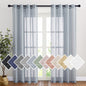 NICETOWN Semi Sheer Linen Ivory Curtains for Bedroom, W52xL84, 2 Panels