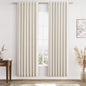 Guken Cream Linen Blackout Curtains 84 Inch Length 2 Panels Set for Living Room Bedroom Back Tab Thermal Insulated 100% Black Out Drapes Room Darkening Window Curtain Ivory Natural Beige