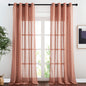 NICETOWN Semi Sheer Linen Ivory Curtains for Bedroom, W52xL84, 2 Panels
