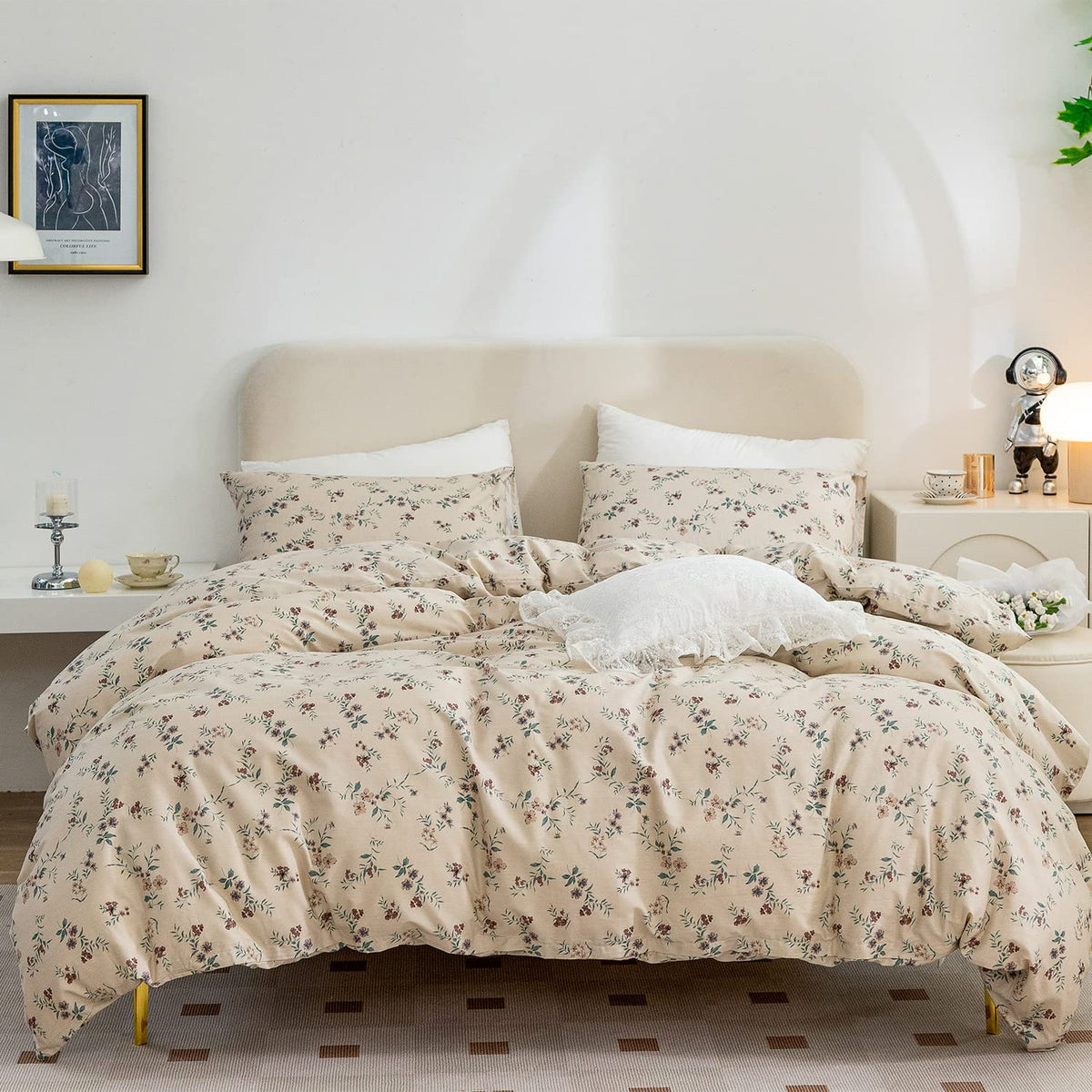 Comforter Queen Set Grid Black 100% Soft Washed Microfiber Jacquard 3 Pieces Grid Bedding Sets Grey White Comforter Queen for All Seasons and 2 Pillowcases Comfort Breathable