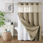 Colorful Star Sage Green No Hook Waffle Shower Curtain Set, 72 x 75 Inch
