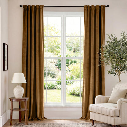 Lazzzy Blackout Curtains Thermal Insulated Curtains Room Window Drapes Super Soft Luxury Curtains for Living Room Bedroom Rod Pocket 2 Panels, 96 Inch Lined | Beige