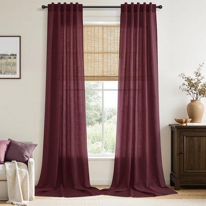 Nanspring Linen Kitchen Window Curtains Over Sink for Cafe 36x36 Inch Cream