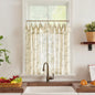 jinchan Floral Linen Kitchen Tier Curtains, 24 Inch, 2 Panels, Green