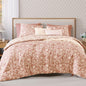 BLOOMHAVEN Queen Comforter Set-7 Pieces Blue Floral Bed in a Bag Queen