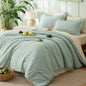 Bedsure Blue Bedding Set Queen Bed in a Bag Contrasting Bed 7 Pieces