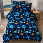 david's kids 4 Piece Toddler Bedding Set - Soft Breathable Toddler Bedding Set for Boys Girls, Includes Quilted Comforter, Flat Sheet, Fitted Sheet and Pillowcase, Dinosaur Navy