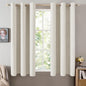 MIULEE 100% Blackout Linen Curtains for Bedroom 52x90 Inches Natural Beige