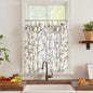 jinchan Floral Linen Kitchen Tier Curtains, 24 Inch, 2 Panels, Green