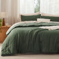 Bedsure Queen Comforter Set Prewashed Soft Bedding Set 3Pcs Beige 90"x90"