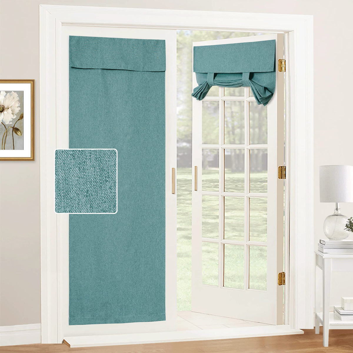 RYB HOME Tricia Room Darkening Curtains for French Door,Door Curtain Blinds