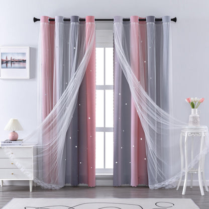 XiDi Curtains for Girls Bedroom Decor, Rainbow Blackout Curtains for Kids/Little Girl Room Decor, Unicorn Wall Decals,Pink Purple Green,63 x 34 inches,1 Panel
