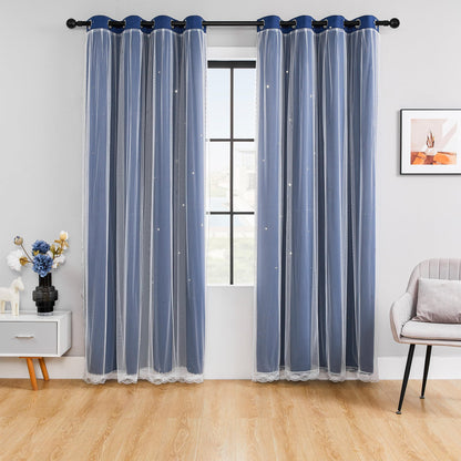 XiDi Blackout Curtains for Girls Bedroom Decor Pink Kids Rainbow Curtains