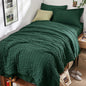 Queen Comforter Set - 7PCS Bed in a Bag, Seersucker Bedding Set, Beige