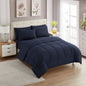 Sweet Home Collection 5 Piece Comforter Set Bag Solid Color All Season Soft Down Alternative Blanket & Luxurious Microfiber Bed Sheets, Navy, Twin