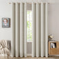 MIULEE 100% Blackout Linen Curtains for Bedroom 52x84 Inches Natural Beige