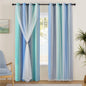 XiDi Blackout Curtains for Girls Bedroom Decor Pink Kids Rainbow Curtains