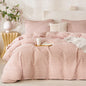 Comforter Queen Set Grid Black 100% Soft Washed Microfiber Jacquard 3 Pieces Grid Bedding Sets Grey White Comforter Queen for All Seasons and 2 Pillowcases Comfort Breathable