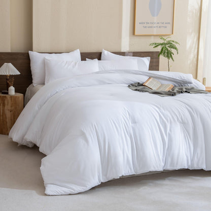 Paxrac Earthy Brown Comforter Queen Size, Neutral 3 Pieces Comforter Set, Lightweight Solid Bedding Set, All Seasons Soft Fluffy Queen Comforter Set (90x90In Comforter & 2 Pillowcases)