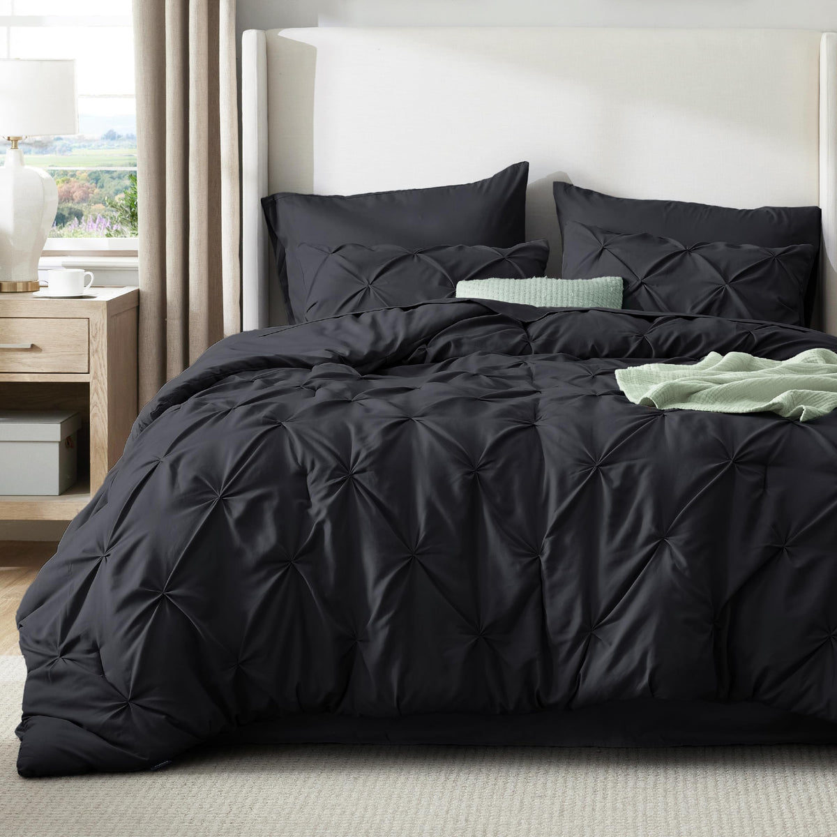 Bedsure 7-Piece Queen Bedding Comforter Set & Sheet Set, Grey Bed in a Bag